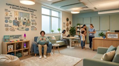 Warm and welcoming sensory-friendly environment designed for autistic individuals